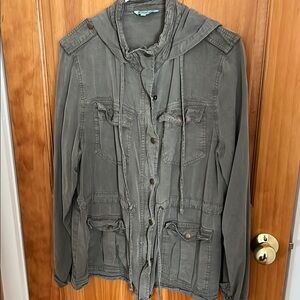 Green Hooded Utility Jacket